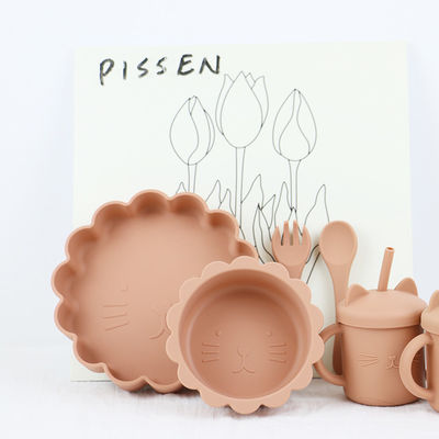 5 pc non slittano il silicone d'alimentazione del bambino hanno messo BPA impermeabile libero per i bambini