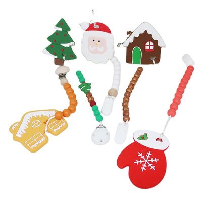 Albero di Natale del silicone di DIY Teether, perle di gomma molli sicure per dentizione