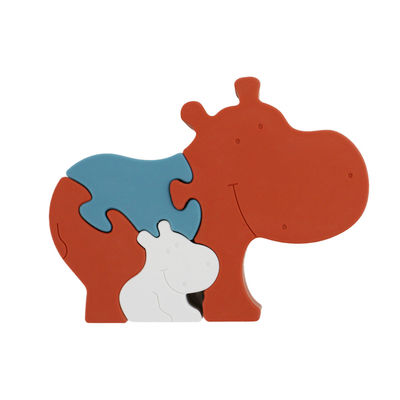 Forma amichevole libera infantile dell'ippopotamo dei puzzle BPA Eco del silicone del commestibile
