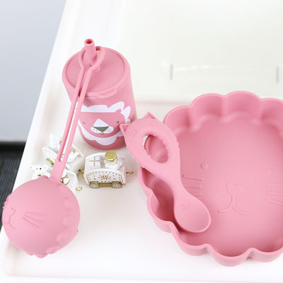 Copertura di paglia in silicone in 3D Design leggero set di stoviglie in silicone per bambini