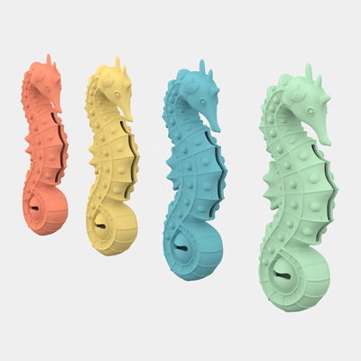 Giocattolo per animali domestici a forma di cavalluccio marino in silicone senza BPA – Giocattolo interattivo per rallentare l'alimentazione e per la dentizione per cani e gatti