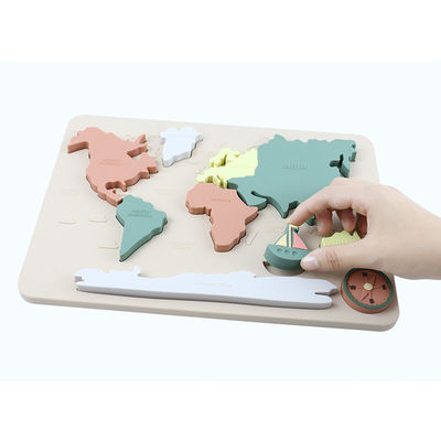 Mappa del mondo Continenti e oceani Puzzle in silicone Regalo bambino Montessori Educativo