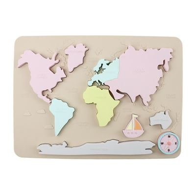 Mappa del mondo Continenti e oceani Puzzle in silicone Regalo bambino Montessori Educativo