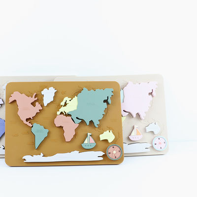 Mappa del mondo Continenti e oceani Puzzle in silicone Regalo bambino Montessori Educativo
