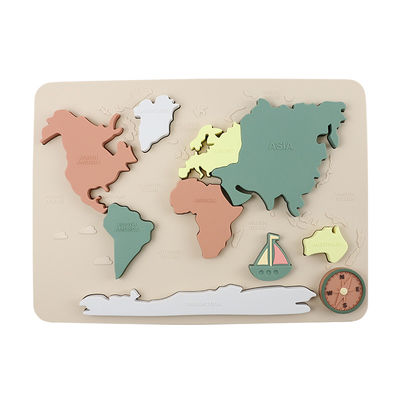 Mappa del mondo Continenti e oceani Puzzle in silicone Regalo bambino Montessori Educativo