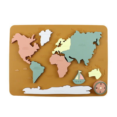 Mappa del mondo Continenti e oceani Puzzle in silicone Regalo bambino Montessori Educativo
