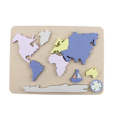 Mappa del mondo Continenti e oceani Puzzle in silicone Regalo bambino Montessori Educativo