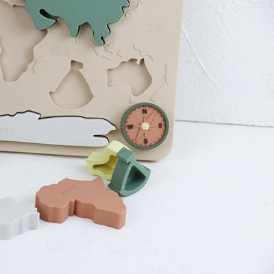 Mappa del mondo Continenti e oceani Puzzle in silicone Regalo bambino Montessori Educativo