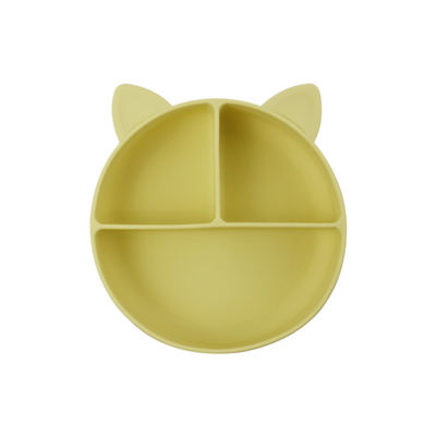 Grado alimentare Silicone Bambino Gatto Diviso Piatto Cucina Cartoon Fox Piatti Aspirazione