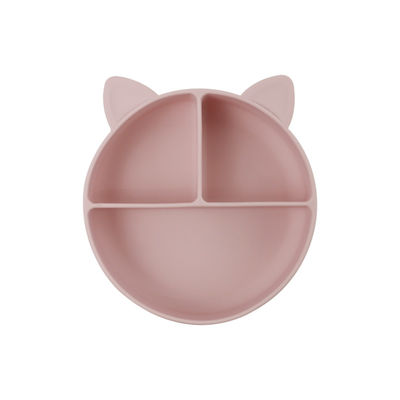 Grado alimentare Silicone Bambino Gatto Diviso Piatto Cucina Cartoon Fox Piatti Aspirazione