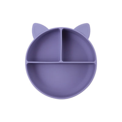 Grado alimentare Silicone Bambino Gatto Diviso Piatto Cucina Cartoon Fox Piatti Aspirazione
