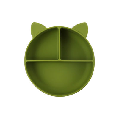 Grado alimentare Silicone Bambino Gatto Diviso Piatto Cucina Cartoon Fox Piatti Aspirazione
