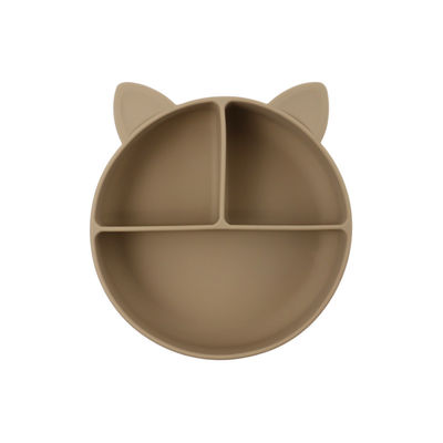Grado alimentare Silicone Bambino Gatto Diviso Piatto Cucina Cartoon Fox Piatti Aspirazione