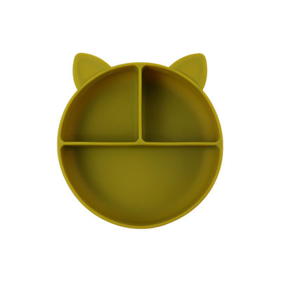 Grado alimentare Silicone Bambino Gatto Diviso Piatto Cucina Cartoon Fox Piatti Aspirazione