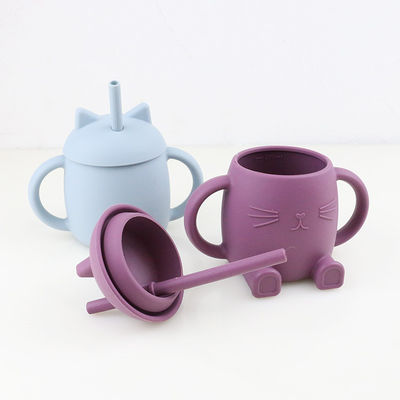 I bambini portatili del silicone del commestibile foggiano a coppa Cat Style For Infant Training non tossica