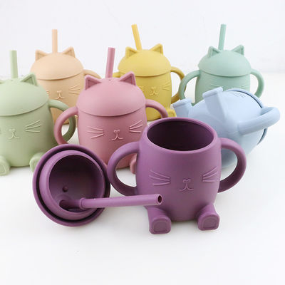 I bambini portatili del silicone del commestibile foggiano a coppa Cat Style For Infant Training non tossica