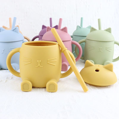 I bambini portatili del silicone del commestibile foggiano a coppa Cat Style For Infant Training non tossica
