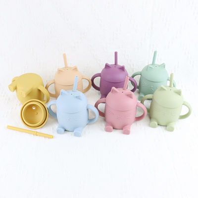 I bambini portatili del silicone del commestibile foggiano a coppa Cat Style For Infant Training non tossica