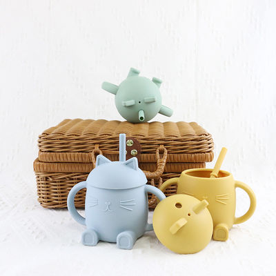 I bambini portatili del silicone del commestibile foggiano a coppa Cat Style For Infant Training non tossica