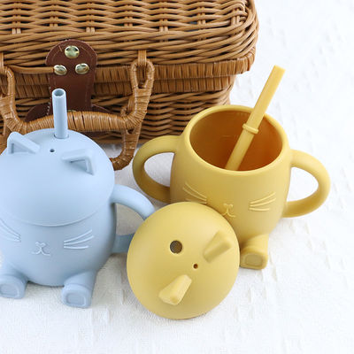 I bambini portatili del silicone del commestibile foggiano a coppa Cat Style For Infant Training non tossica