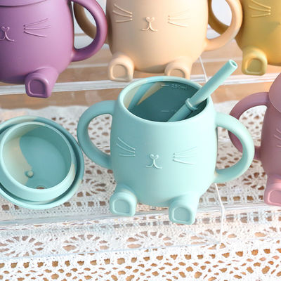 I bambini portatili del silicone del commestibile foggiano a coppa Cat Style For Infant Training non tossica
