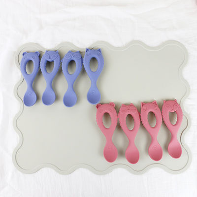 Nuovo cucchiaio del silicone del commestibile del cucchiaio del bambino di arrivo con i bambini amichevoli di Eco del bambino che alimentano a bambino il cucchiaio animale del silicone di stile