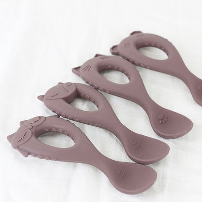 Nuovo cucchiaio del silicone del commestibile del cucchiaio del bambino di arrivo con i bambini amichevoli di Eco del bambino che alimentano a bambino il cucchiaio animale del silicone di stile