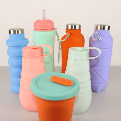 Morbidezza 500Ml pieghevole della bottiglia di acqua del silicone del ODM dell'OEM per correre