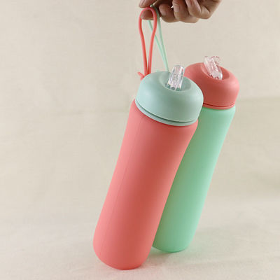 Morbidezza 500Ml pieghevole della bottiglia di acqua del silicone del ODM dell'OEM per correre