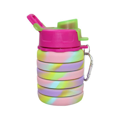 Morbidezza 500Ml pieghevole della bottiglia di acqua del silicone del ODM dell'OEM per correre