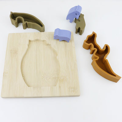 Puzzle di legno dei giocattoli dei bambini di forma dell'orso per l'apprendimento di Montessori