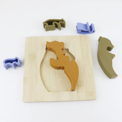 Puzzle di legno dei giocattoli dei bambini di forma dell'orso per l'apprendimento di Montessori