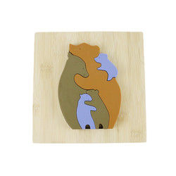 Puzzle di legno dei giocattoli dei bambini di forma dell'orso per l'apprendimento di Montessori