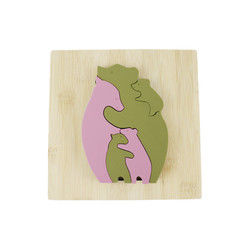 Puzzle di legno dei giocattoli dei bambini di forma dell'orso per l'apprendimento di Montessori