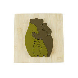 Puzzle di legno dei giocattoli dei bambini di forma dell'orso per l'apprendimento di Montessori