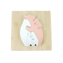 Puzzle di legno dei giocattoli dei bambini di forma dell'orso per l'apprendimento di Montessori