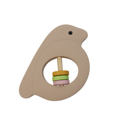 Crepitio del bambino del silicone di forma dell'uccello con il materiale amichevole di Eco di multi colore