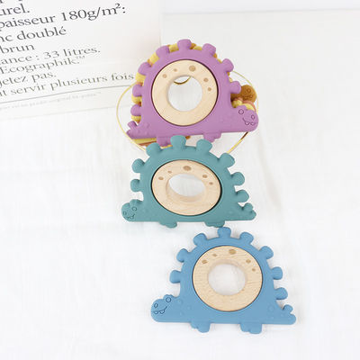 Polsino di legno dei giocattoli dei multi di colore bambini del silicone per l'infante