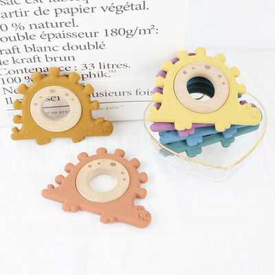 Polsino di legno dei giocattoli dei multi di colore bambini del silicone per l'infante