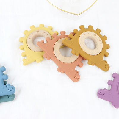 Polsino di legno dei giocattoli dei multi di colore bambini del silicone per l'infante