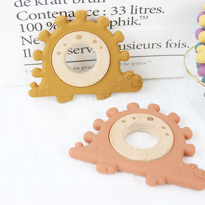 Polsino di legno dei giocattoli dei multi di colore bambini del silicone per l'infante