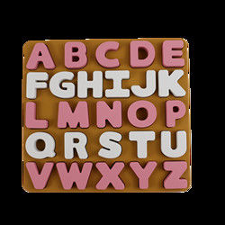 Puzzle del silicone dei bambini del commestibile con forma di alfabeto delle lettere