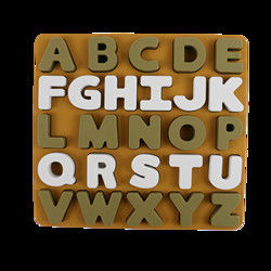 Puzzle del silicone dei bambini del commestibile con forma di alfabeto delle lettere
