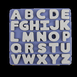 Puzzle del silicone dei bambini del commestibile con forma di alfabeto delle lettere