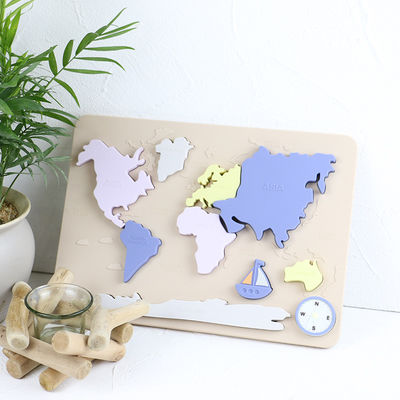 Puzzle personale del bambino della mappa di mondo del silicone per i bambini Montessori educativo