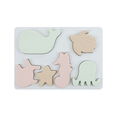 Puzzle del silicone degli animali dell'oceano del mare, puzzle educativo del bambino di Montessori