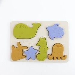 Puzzle del silicone degli animali dell'oceano del mare, puzzle educativo del bambino di Montessori