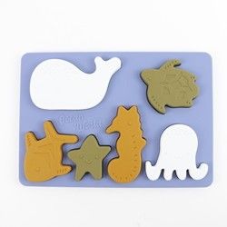Puzzle del silicone degli animali dell'oceano del mare, puzzle educativo del bambino di Montessori