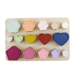 Puzzle del silicone del bambino del bambino non tossico con forma del fiore del cuore della stella