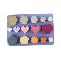 Puzzle del silicone del bambino del bambino non tossico con forma del fiore del cuore della stella